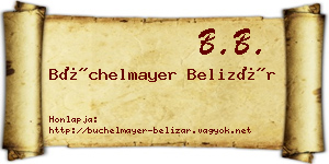 Büchelmayer Belizár névjegykártya